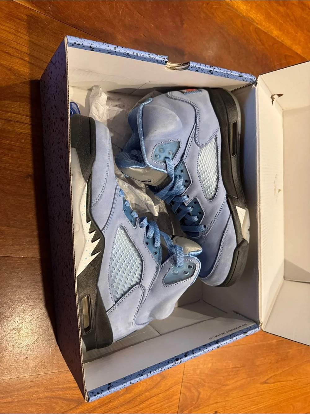 Jordan Light Blue and Black High Top Sneakers